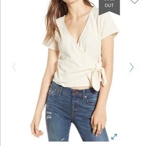 Medium Cream Madewell Texture & Thread Wrap Top